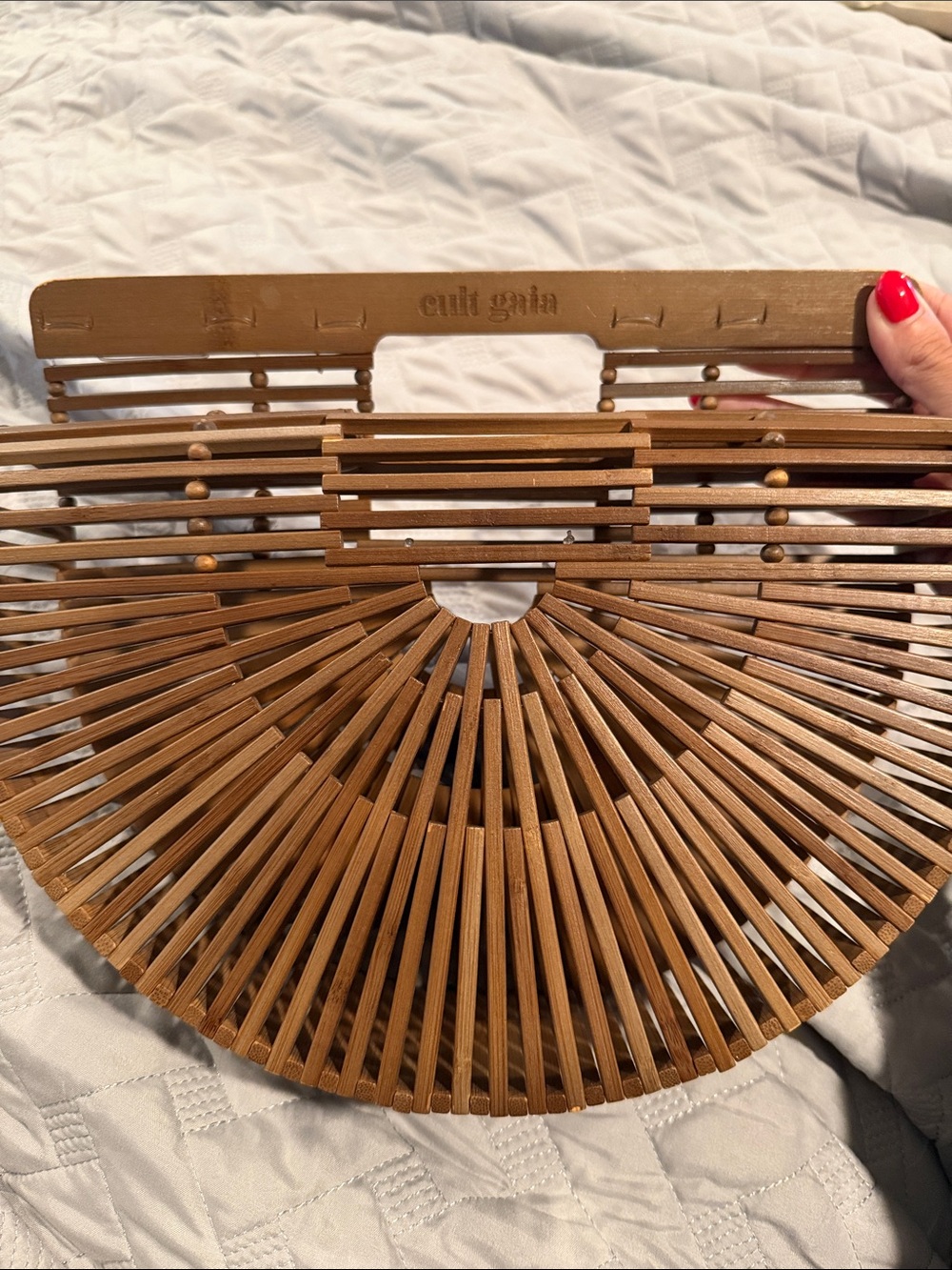 cult gaia tan bamboo ark tote